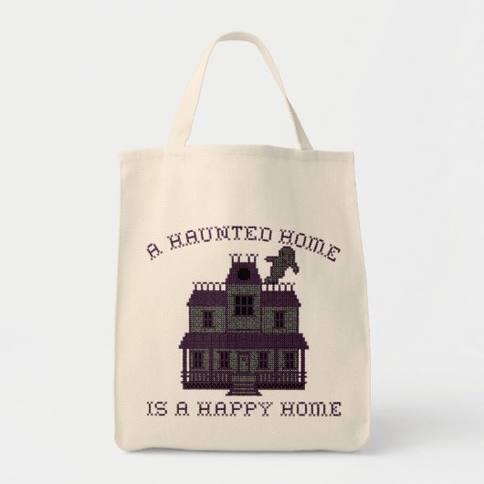 Tote Bag Une maison hantée est une maison heureuse Croix de (Devant)