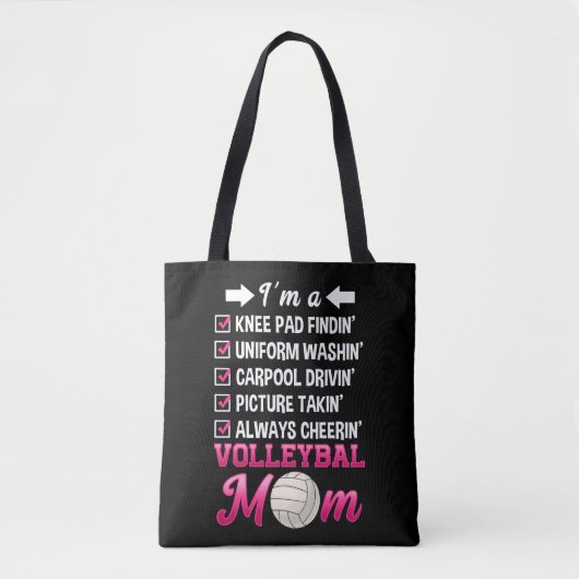 Tote Bag Une mère de Funny Volleyball qui encourage le sout (Devant)