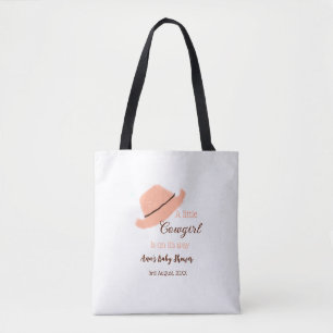 Tote Bag Une petite cowgirl est en route shower bébé orange