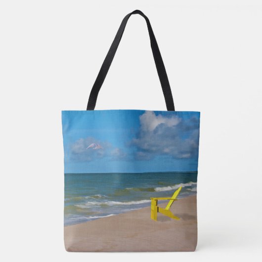 Tote Bag Une plage quelque part et chaise de plage (Devant)
