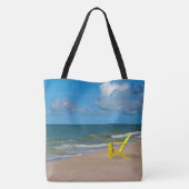Tote Bag Une plage quelque part et chaise de plage (Dos)