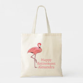 Tote Bag Une retraite heureuse sur mesure veut Flamant rose (Dos)