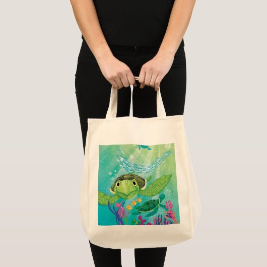 Tote Bag Une Secourt de tortue de mer (Devant (produit))