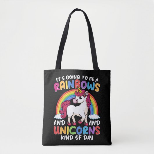 Tote Bag Unicorn Cute Whimsical Funny Rainbows Et Unicorns (Devant)