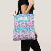 Tote Bag Unicorn Girls Pink Blue Shoulder (De près)