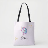 Tote Bag Unicorn Magique Cute Aquarelle (Devant)