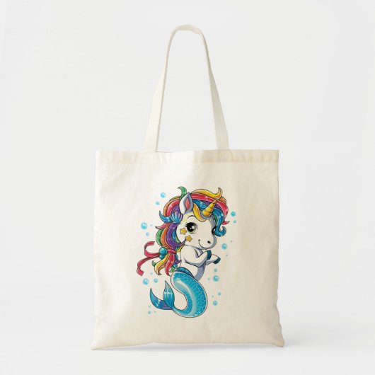 Tote Bag Unicorn Mermaid Mermicorn (Devant)