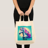 Tote Bag Unicorn Moonlight personnalisable : Votre nom en é (Devant (produit))