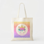 Tote Bag Unicorn Princess Rainbow Parties scintillant Nom p (Devant)