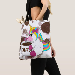 Tote Bag Unicorn with coffee
