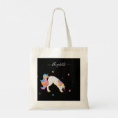 Tote Bag Unicorn yoga pose amusant nom noir (Dos)