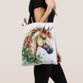 Tote Bag Unicorne à Noël (De près)