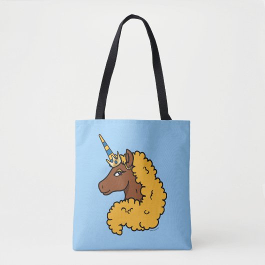 Tote Bag Unicorne Afro Jaune (Devant)