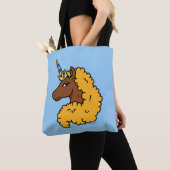 Tote Bag Unicorne Afro Jaune (De près)