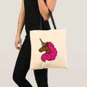 Tote Bag Unicorne Afro Rose Chaud (Devant (produit))