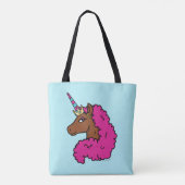 Tote Bag Unicorne Afro Rose Chaud (Dos)