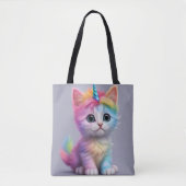 Tote Bag Unicorne arc-en-ciel Kitten (Devant)