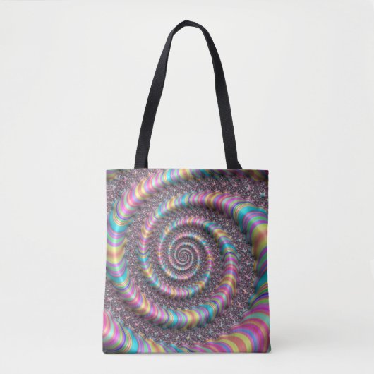 Tote Bag Unicorne arc-en-ciel psychédélique Nautilus 3D (Devant)