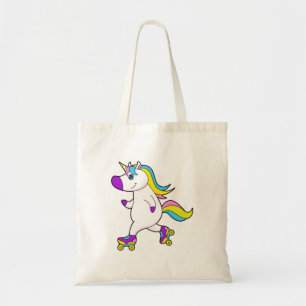 Tote Bag Unicorne au patinage en ligne avec patins à roulea