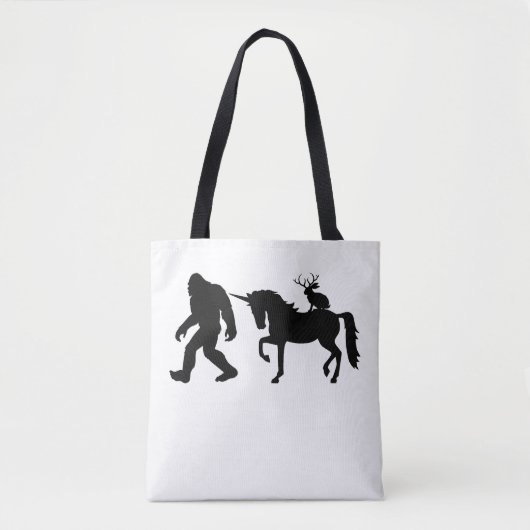 Tote Bag Unicorne, Bigfoot, Jackalope (Devant)