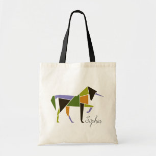 Tote Bag Unicorne colorée - Tangram Abstrait moderne élégan