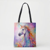 Tote Bag Unicorne couleur Pastel (Devant)