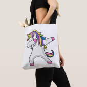 Tote Bag Unicorne Dabbing drôle (De près)