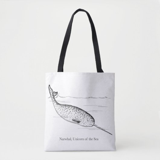 Tote Bag Unicorne de baleine de Narwhal de la mer (Devant)