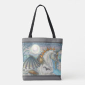 TOTE BAG UNICORNE DE HALLOWEEN GOTHIQUE AVEC AILES DE MAIN, (Dos)