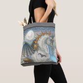 TOTE BAG UNICORNE DE HALLOWEEN GOTHIQUE AVEC AILES DE MAIN, (De près)
