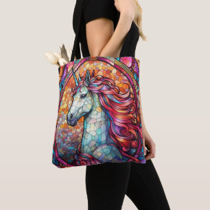 Tote Bag Unicorne en verre coloré