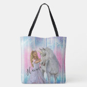Tote Bag Unicorne et princesse (Dos)