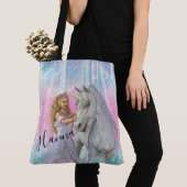 Tote Bag Unicorne et princesse (De près)