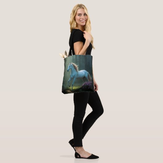 Tote Bag Unicorne magique en forêt enchantée (Sur le modèle)