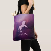 Tote Bag unicorne mignonne mauve magique (De près)