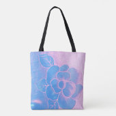 Tote Bag Unicorne mystique (fleur texturée rose et bleue) (Dos)
