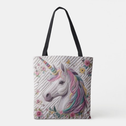 Tote Bag Unicorne quadrillée (Dos)