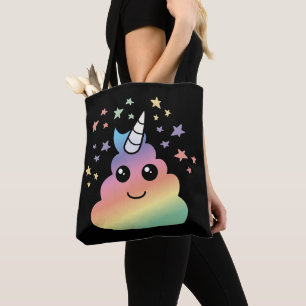 Tote Bag Unicorne Rainbow Poop Emoji Kawaii