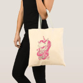 Tote Bag Unicorne rose (Devant (produit))