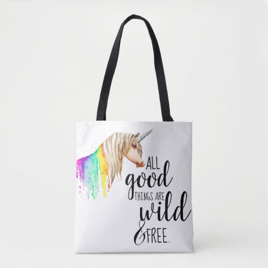 Tote Bag Unicorne sauvage et libre (Devant)