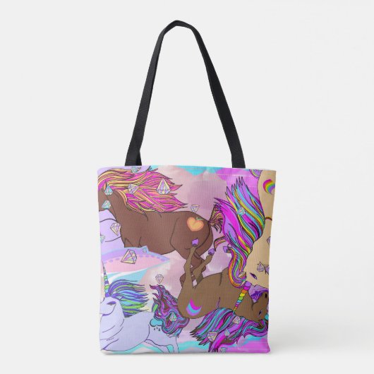 Tote Bag Unicornes enchantées Fourre-tout (Dos)