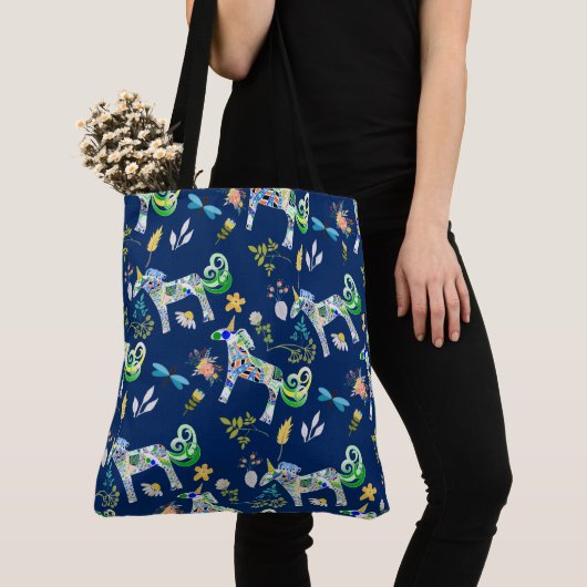 Tote Bag Unicornes et libellules fantaisistes (De près)