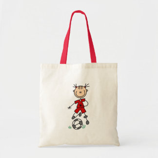Tote Bag Uniforme rouge du football de fille
