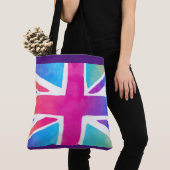 Tote Bag Union Jack Flag à Bright Watercolors (De près)