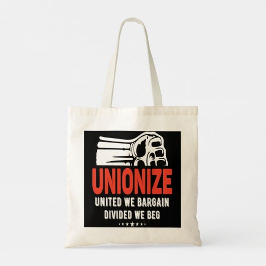Tote Bag Unioniser - Unis Nous Négocions, Divisés Nous Dema (Dos)