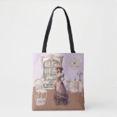 Tote Bag Unique Antique Floral Victorian Femme Lavender (Devant)