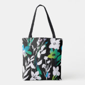 Tote Bag Unique couleur noire et blanche florale et brillan (Dos)
