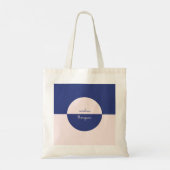 Tote Bag Unique violet rose et monogramme de script (Dos)