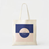 Tote Bag Unique violet rose et monogramme de script (Devant)