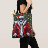 Tote Bag Uniquely Black Santa Large Shoulder Tote (De près)